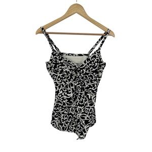 Miraclesuit Bathing Suit Top Womens 10 Beach Coastal Resort Cruise Slimming